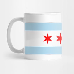 Chicago City Flag White, Blue, Red Mug